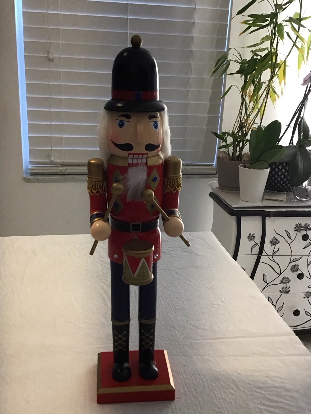 Ashland Red, Black and Gold Nutcracker Drum Majorette Holiday Figurine